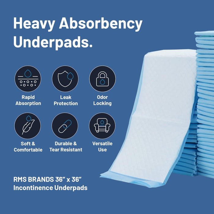 RMS BRANDS Heavy Absorbency 36x36 Underpads