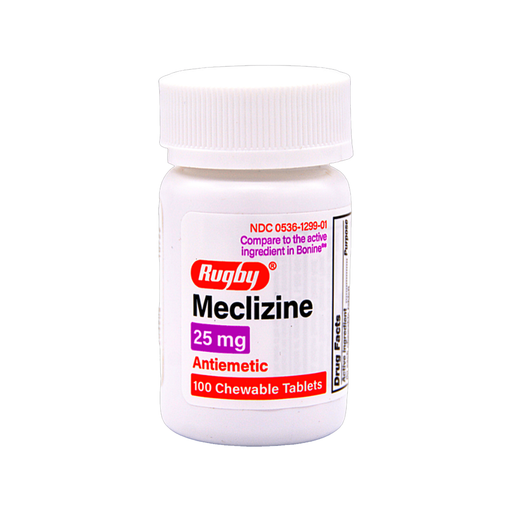 Rugby Meclizine 25 mg - 100 Chewable Tablets | Bonine - RMS PRODUCTS