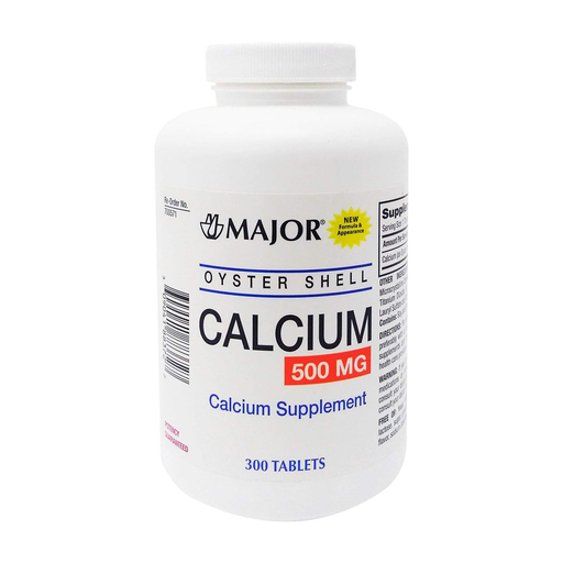 Major Calcium Oyster Shell 500 mg - 300 Tablets - RMS PRODUCTS