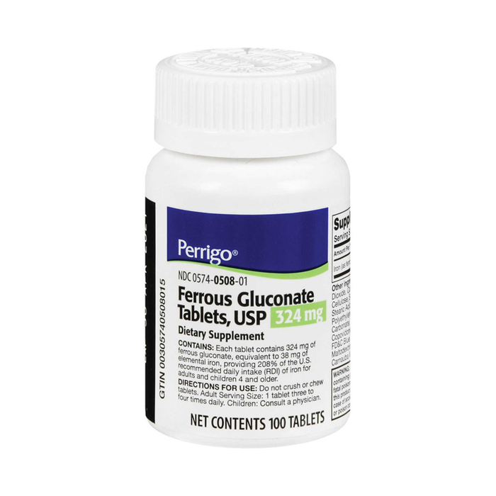 Perrigo Ferrous Gluconate, 324 Mg Strength, 100 Count