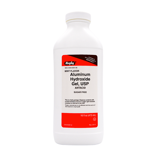 Rugby Aluminum Hydroxide Gel Mint Flavor - 16 fl oz (Amphojel) - RMS PRODUCTS