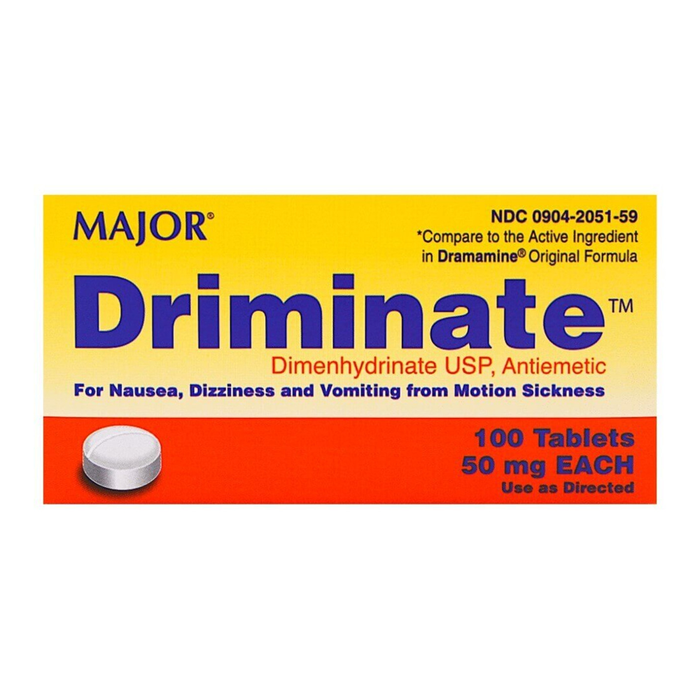 Major Driminate 50 mg - 100 Tablets | Dramamine