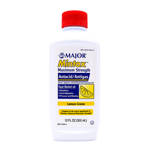 Major Mintox Maximum Strength Antacid 12 fl oz - Lemon Creme Flavor - RMS PRODUCTS