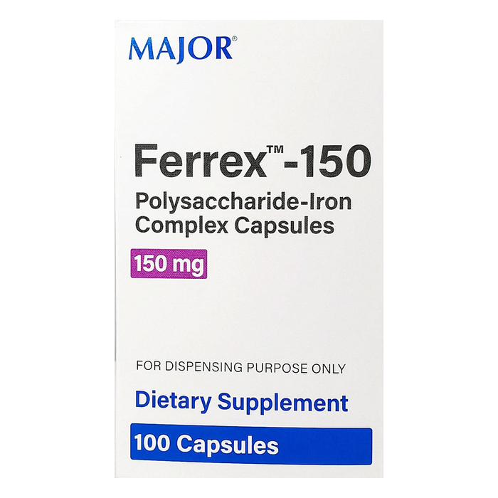 Major Ferrex-150 Polysaccharide-Iron Complex Capsules 150mg - 100 Capsules