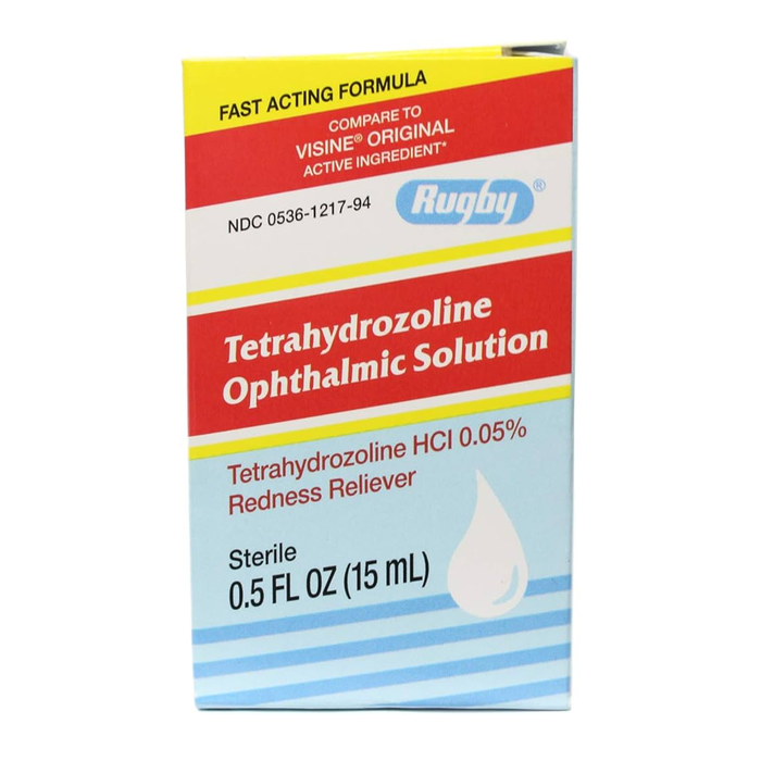 Rugby Tetrahydrozoline Eye Drops 0.05%, 15ml Liquid 0.5oz