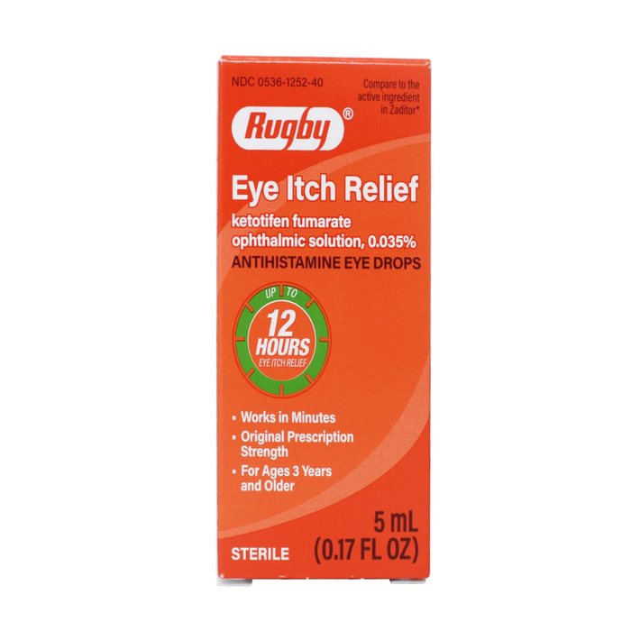 Rugby Eye Itch Relief Antihistamine Eye Drops - 0.17 fl oz | Zaditor