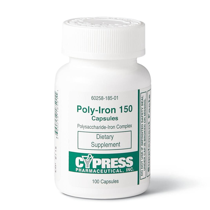 Cypress Poly-Iron 150 mg Capsules - 100 Tablets