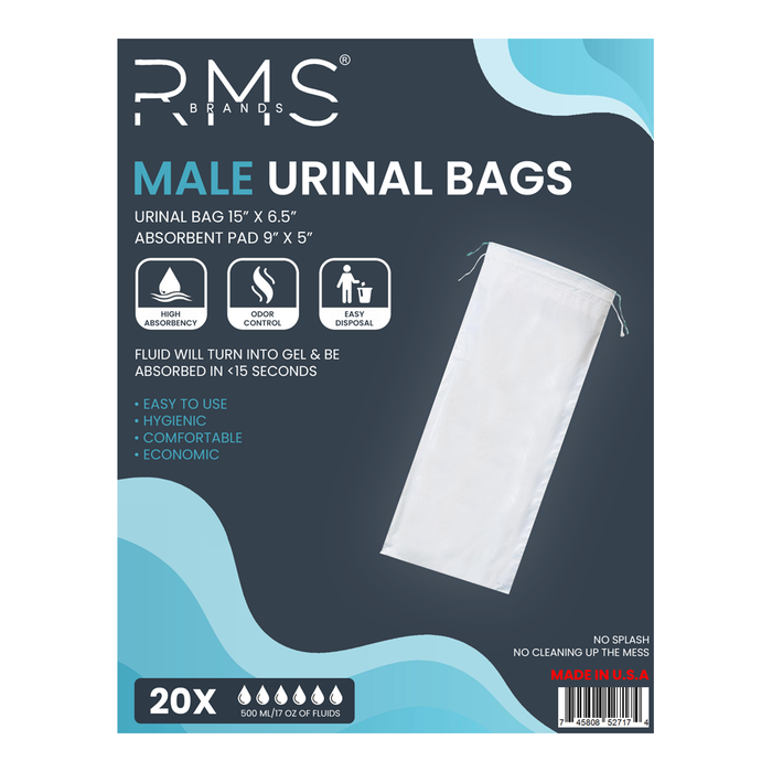 RMS BRANDS Male Urinal Bags – High Absorbency, Odor Control, and Easy Disposal