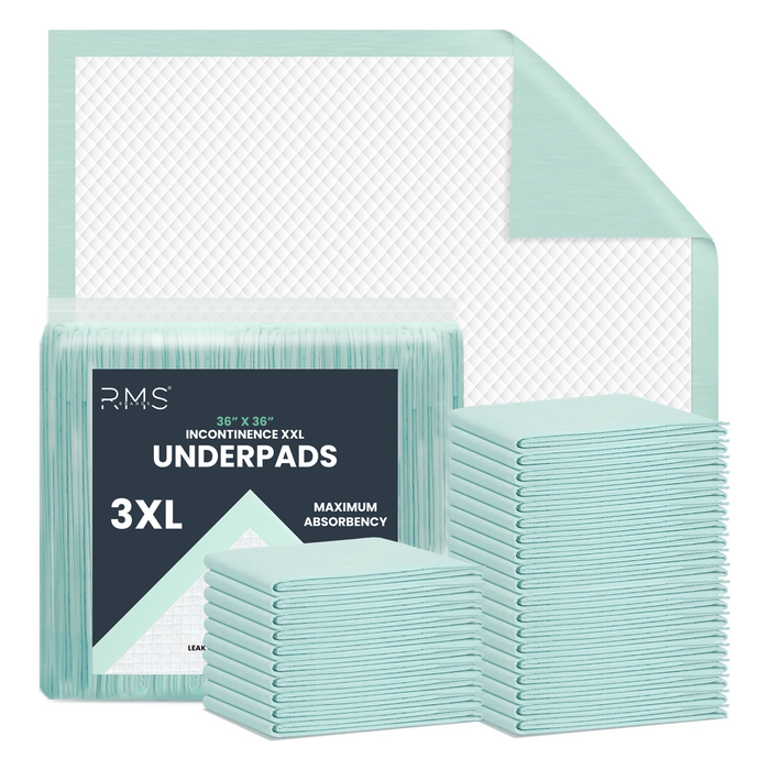 RMS BRANDS Heavy Incontinence Hospital Grade Underpads XXL - 125g, 36" x 36"